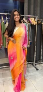 Festive Handwork Georgette Saree - Image 3