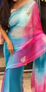 Festive Handwork Georgette Saree - Image 5