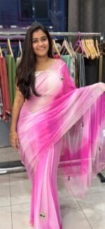 Festive Handwork Georgette Saree - Image 2